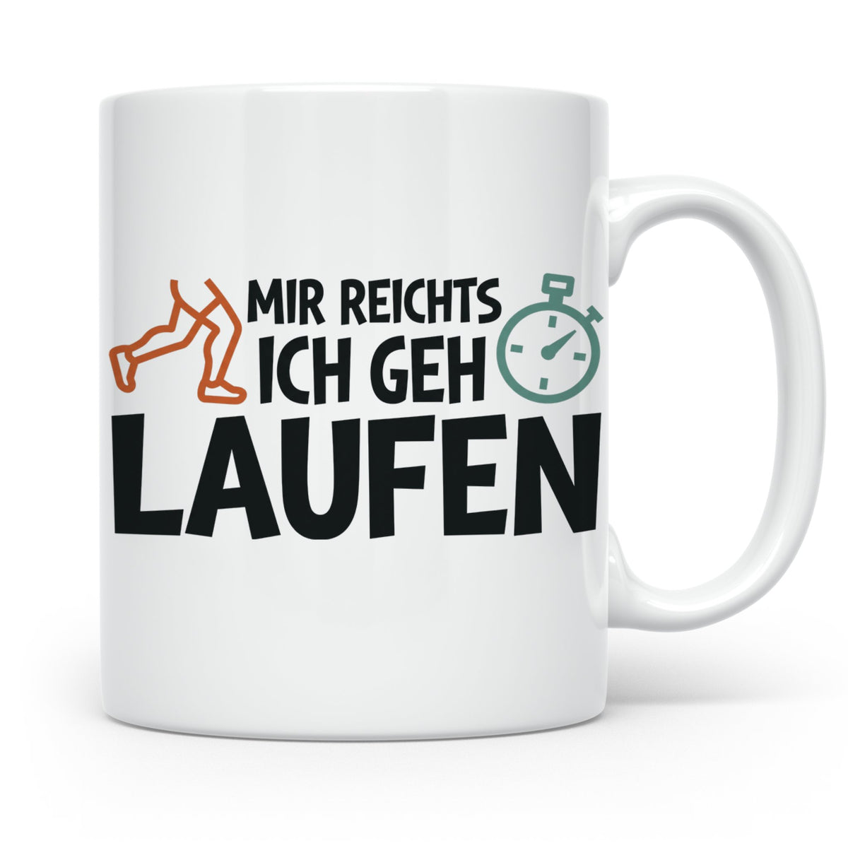 Läufer Tasse mit Spruch Mir reichts ich geh laufen, Geschenk – Weiß [farbe:weiß]