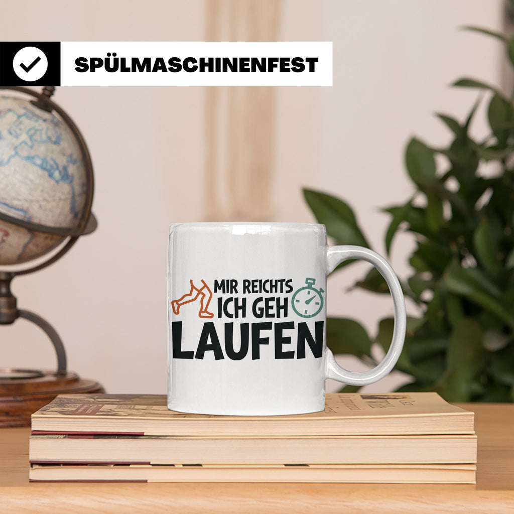 Läufer Tasse mit Spruch Mir reichts ich geh laufen, Geschenk – Weiß [farbe:weiß]