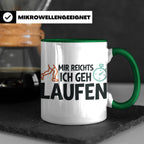 Läufer Tasse mit Spruch Mir reichts ich geh laufen, Geschenk – Grün [farbe:grün]