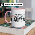 Läufer Tasse mit Spruch Mir reichts ich geh laufen, Geschenk – Rosa [farbe:rosa]