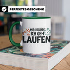 Läufer Tasse mit Spruch Mir reichts ich geh laufen, Geschenk – Grün [farbe:grün]