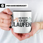 Läufer Tasse mit Spruch Mir reichts ich geh laufen, Geschenk – Schwarz [farbe:schwarz]
