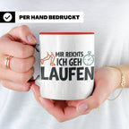 Läufer Tasse mit Spruch Mir reichts ich geh laufen, Geschenk – Rot [farbe:rot]