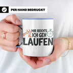 Läufer Tasse mit Spruch Mir reichts ich geh laufen, Geschenk – Blau [farbe:blau]