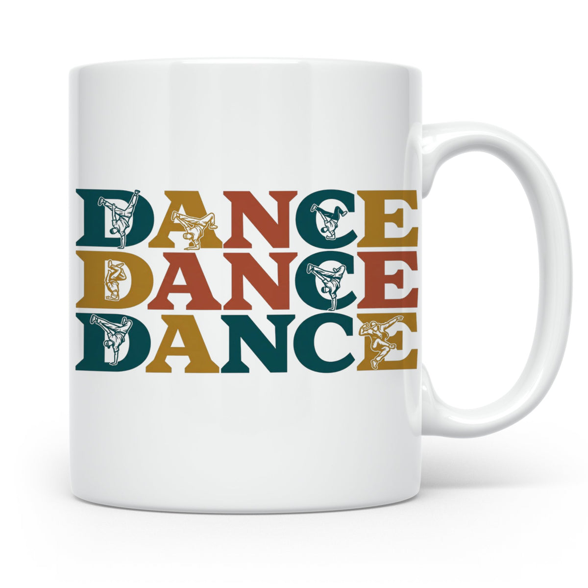 Breakdance Tasse für B-Boys & B-Girls, Retro Hip Hop Becher, – Weiß [farbe:weiß]