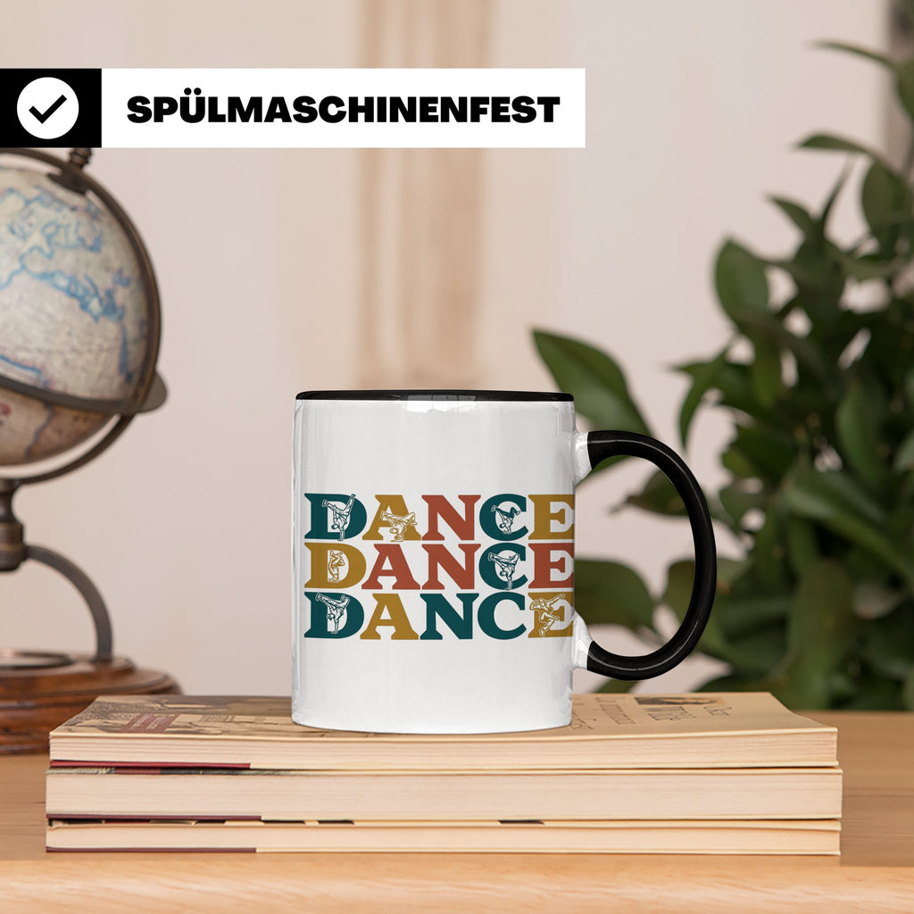 Breakdance Tasse für B-Boys & B-Girls, Retro Hip Hop Becher, – Schwarz [farbe:schwarz]