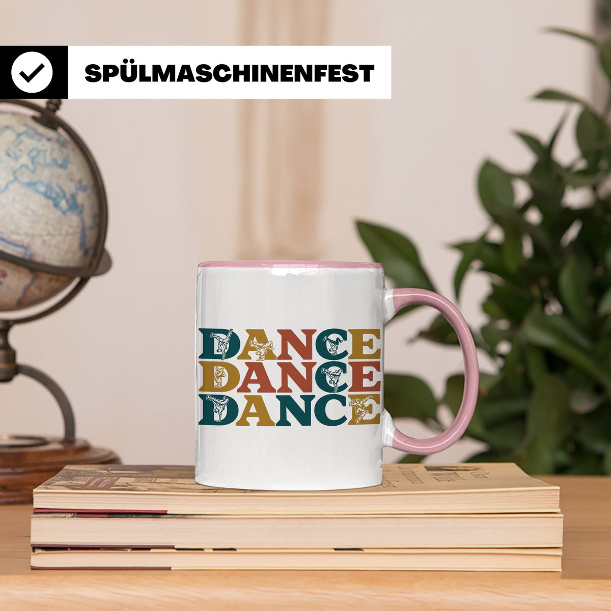 Breakdance Tasse für B-Boys & B-Girls, Retro Hip Hop Becher, – Rosa [farbe:rosa]