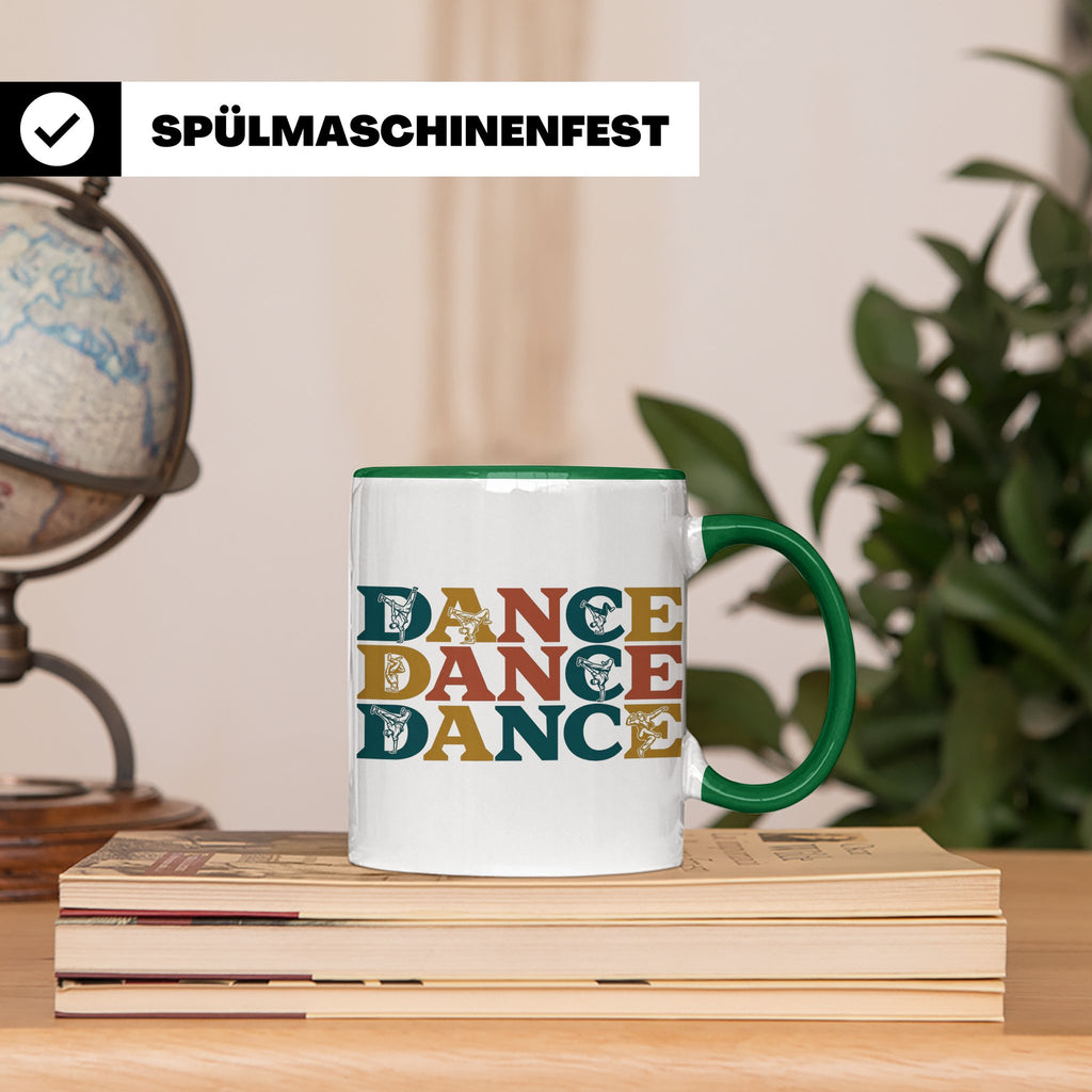 Breakdance Tasse für B-Boys & B-Girls, Retro Hip Hop Becher, – Grün [farbe:grün]