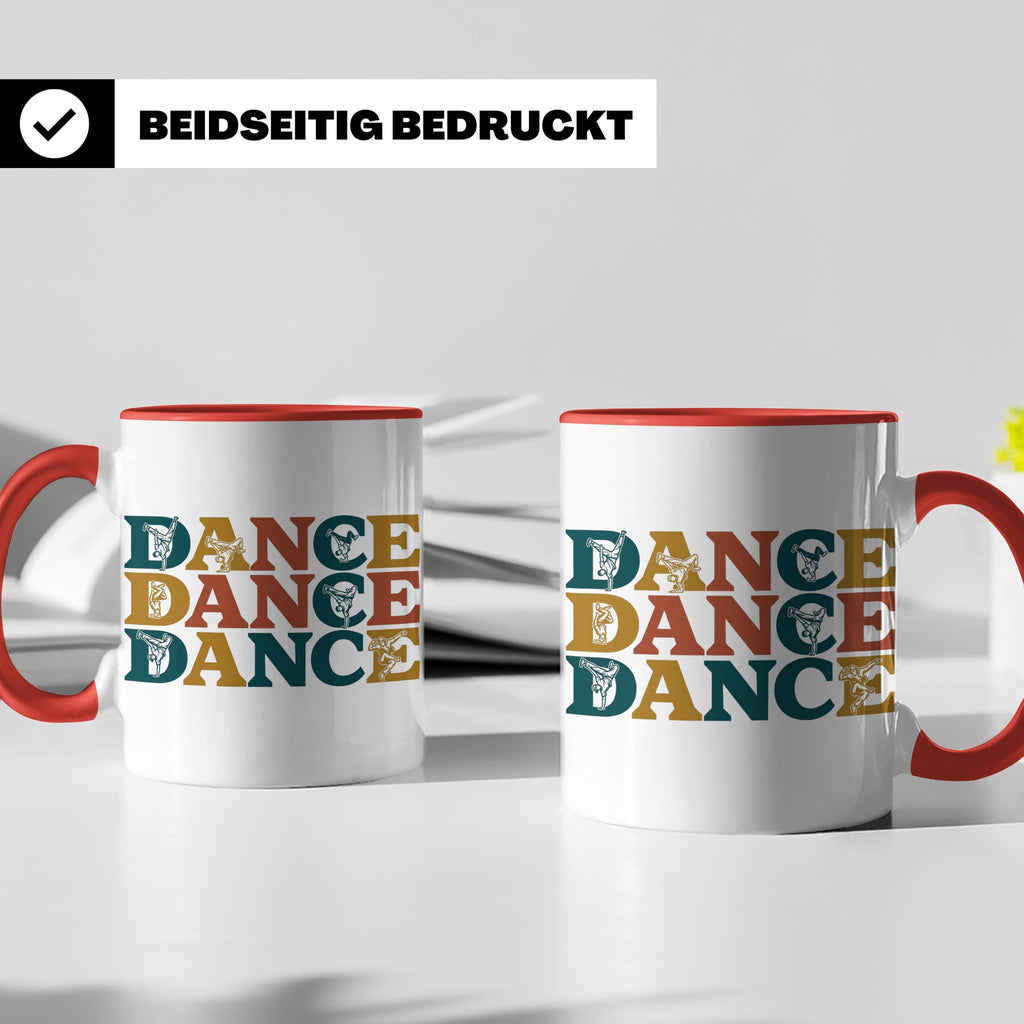 Breakdance Tasse für B-Boys & B-Girls, Retro Hip Hop Becher, – Rot [farbe:rot]