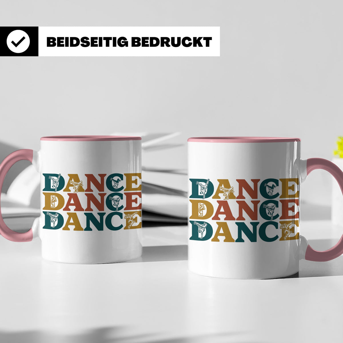 Breakdance Tasse für B-Boys & B-Girls, Retro Hip Hop Becher, – Rosa [farbe:rosa]