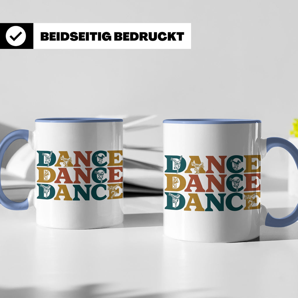 Breakdance Tasse für B-Boys & B-Girls, Retro Hip Hop Becher, – Blau [farbe:blau]