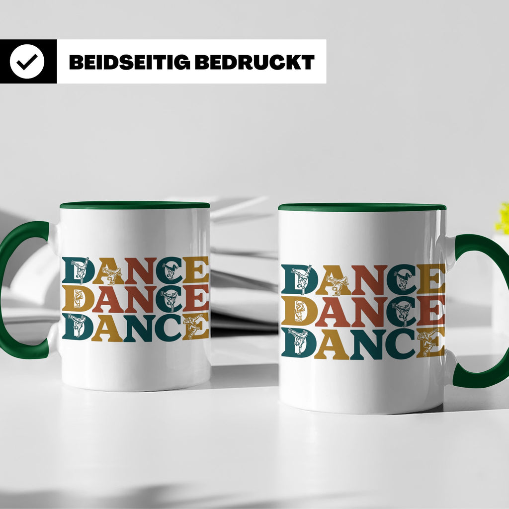 Breakdance Tasse für B-Boys & B-Girls, Retro Hip Hop Becher, – Grün [farbe:grün]