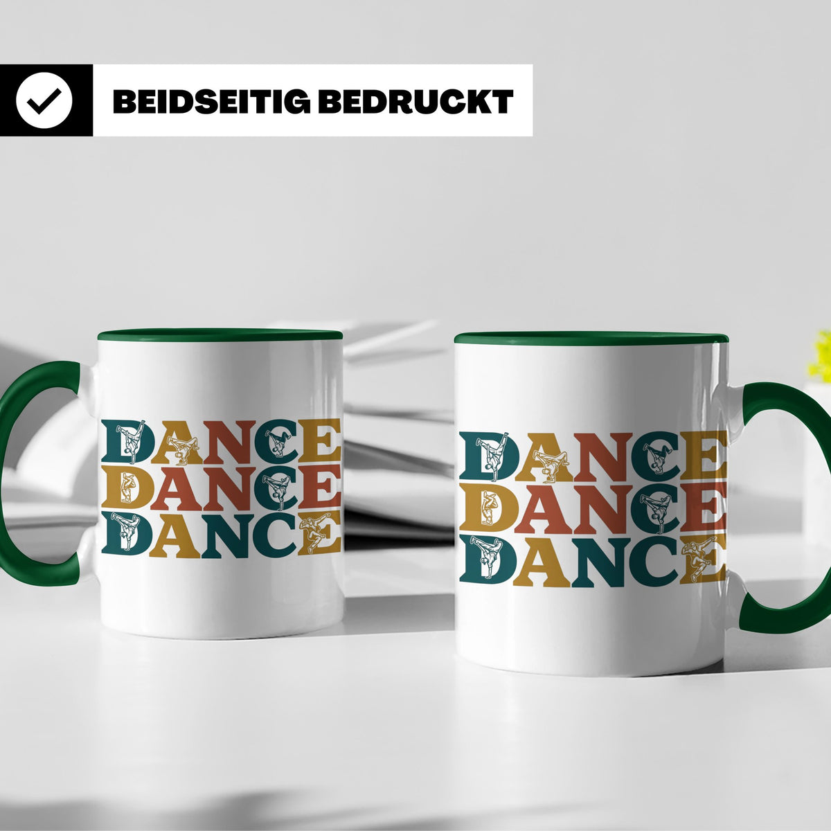 Breakdance Tasse für B-Boys & B-Girls, Retro Hip Hop Becher, – Grün [farbe:grün]