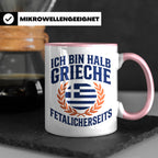 Halb Grieche Tasse väterlicherseits Spruch, Geschenk für Soh – Rosa [farbe:rosa]