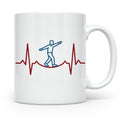 Slackline Tasse Herzschlag EKG Motiv, Kaffeetasse für Slackl – Weiß [farbe:weiß]