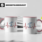 Slackline Tasse Herzschlag EKG Motiv, Kaffeetasse für Slackl – Rosa [farbe:rosa]