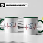 Slackline Tasse Herzschlag EKG Motiv, Kaffeetasse für Slackl – Grün [farbe:grün]