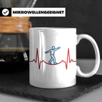 Slackline Tasse Herzschlag EKG Motiv, Kaffeetasse für Slackl – Weiß [farbe:weiß]