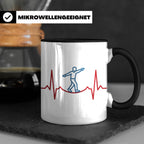 Slackline Tasse Herzschlag EKG Motiv, Kaffeetasse für Slackl – Schwarz [farbe:schwarz]