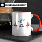 Slackline Tasse Herzschlag EKG Motiv, Kaffeetasse für Slackl – Rot [farbe:rot]