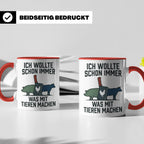 Metzger Tasse mit Spruch Ich wollte schon immer was mit Tier – Rot [farbe:rot]