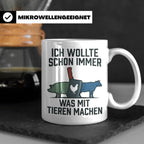 Metzger Tasse mit Spruch Ich wollte schon immer was mit Tier – Weiß [farbe:weiß]