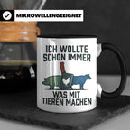 Metzger Tasse mit Spruch Ich wollte schon immer was mit Tier – Schwarz [farbe:schwarz]