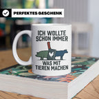Metzger Tasse mit Spruch Ich wollte schon immer was mit Tier – Weiß [farbe:weiß]