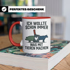 Metzger Tasse mit Spruch Ich wollte schon immer was mit Tier – Rot [farbe:rot]
