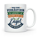 Verkäuferin Tasse mit Spruch Engel | Geschenk für Kollegin i – Weiß [farbe:weiß]