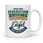 Verkäuferin Tasse mit Spruch Engel | Geschenk für Kollegin i – Weiß [farbe:weiß]