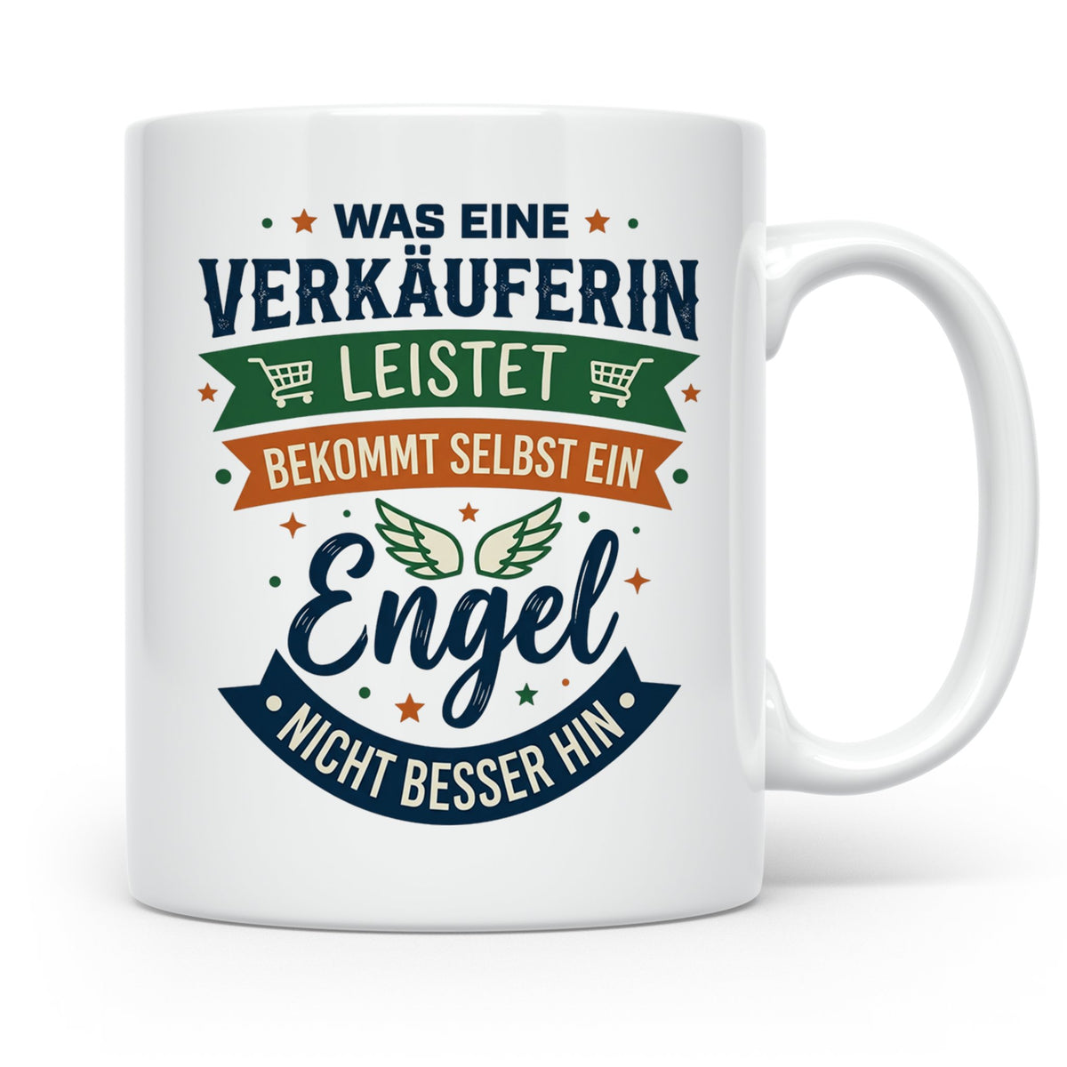 Verkäuferin Tasse mit Spruch Engel | Geschenk für Kollegin i – Weiß [farbe:weiß]