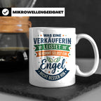 Verkäuferin Tasse mit Spruch Engel | Geschenk für Kollegin i – Weiß [farbe:weiß]