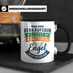 Verkäuferin Tasse mit Spruch Engel | Geschenk für Kollegin i – Schwarz [farbe:schwarz]