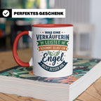 Verkäuferin Tasse mit Spruch Engel | Geschenk für Kollegin i – Rot [farbe:rot]