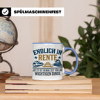 Rentner Tasse Eisenbahn Fan Spruch Endlich Rente Lokführer G – Blau [farbe:blau]