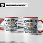 Rentner Tasse Eisenbahn Fan Spruch Endlich Rente Lokführer G – Rot [farbe:rot]