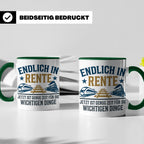 Rentner Tasse Eisenbahn Fan Spruch Endlich Rente Lokführer G – Grün [farbe:grün]