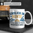 Rentner Tasse Eisenbahn Fan Spruch Endlich Rente Lokführer G – Weiß [farbe:weiß]
