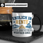 Rentner Tasse Eisenbahn Fan Spruch Endlich Rente Lokführer G – Schwarz [farbe:schwarz]