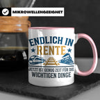 Rentner Tasse Eisenbahn Fan Spruch Endlich Rente Lokführer G – Rosa [farbe:rosa]