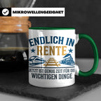 Rentner Tasse Eisenbahn Fan Spruch Endlich Rente Lokführer G – Grün [farbe:grün]