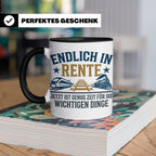 Rentner Tasse Eisenbahn Fan Spruch Endlich Rente Lokführer G – Schwarz [farbe:schwarz]