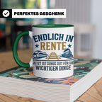Rentner Tasse Eisenbahn Fan Spruch Endlich Rente Lokführer G – Grün [farbe:grün]
