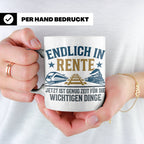 Rentner Tasse Eisenbahn Fan Spruch Endlich Rente Lokführer G – Weiß [farbe:weiß]