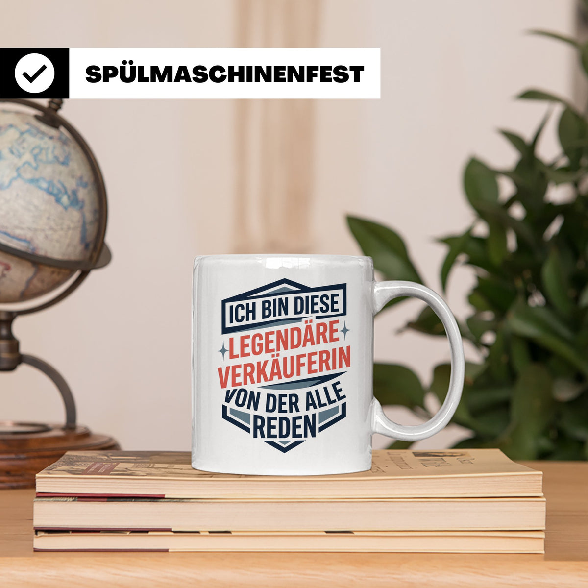 Verkäuferin Tasse mit Spruch | Legendäre Verkäuferin Geschen – Weiß [farbe:weiß]