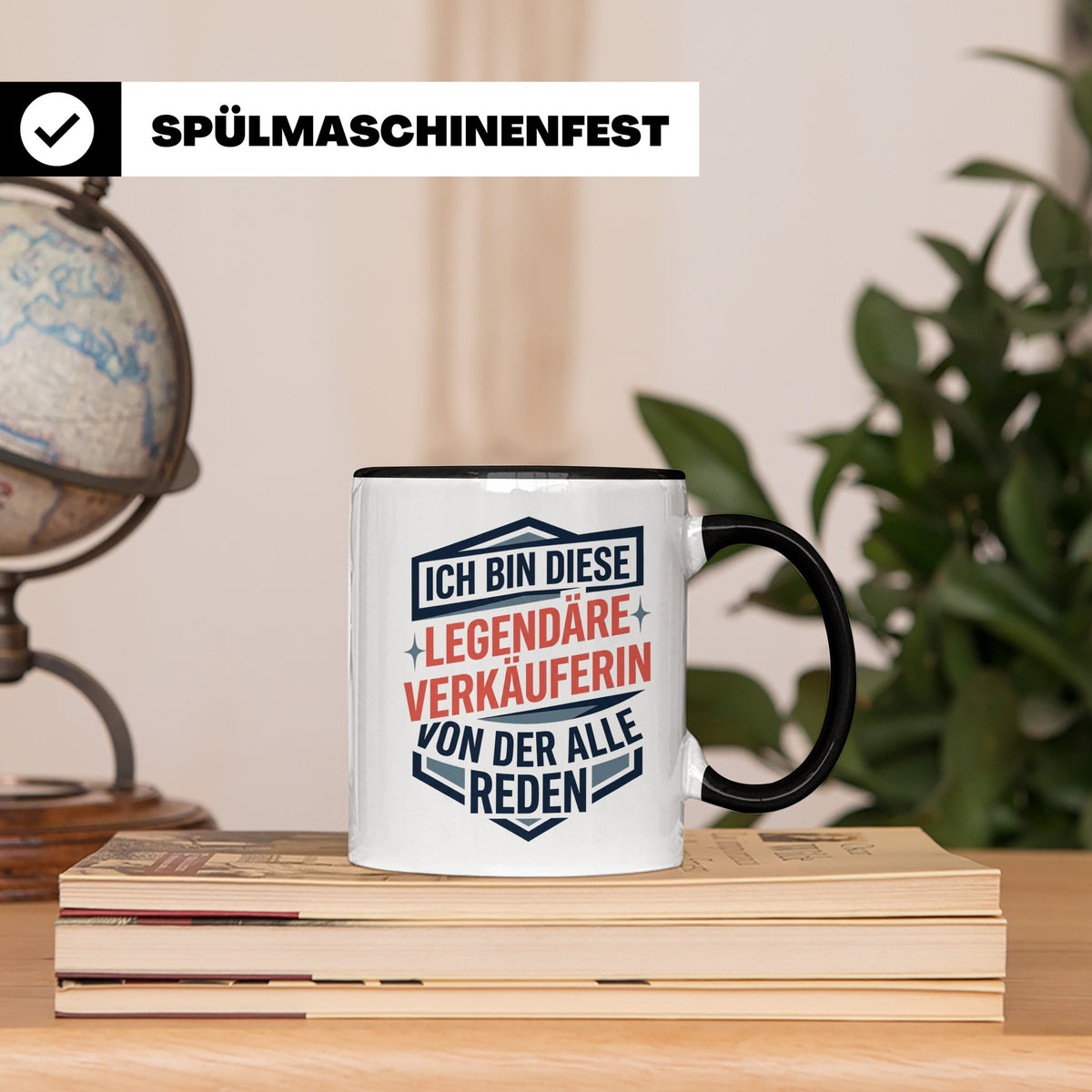 Verkäuferin Tasse mit Spruch | Legendäre Verkäuferin Geschen – Schwarz [farbe:schwarz]