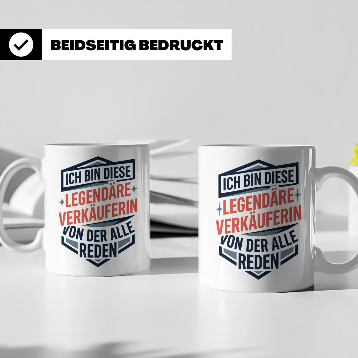 Verkäuferin Tasse mit Spruch | Legendäre Verkäuferin Geschen – Weiß [farbe:weiß]