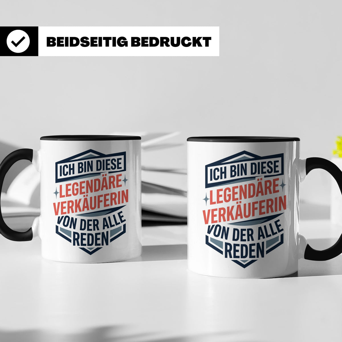 Verkäuferin Tasse mit Spruch | Legendäre Verkäuferin Geschen – Schwarz [farbe:schwarz]