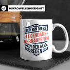 Verkäuferin Tasse mit Spruch | Legendäre Verkäuferin Geschen – Weiß [farbe:weiß]
